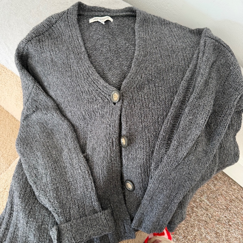 Grey Oversized Cardigan